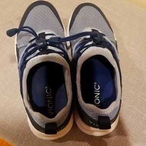 Vionic pull on sneackers, women, blue and white,6,5